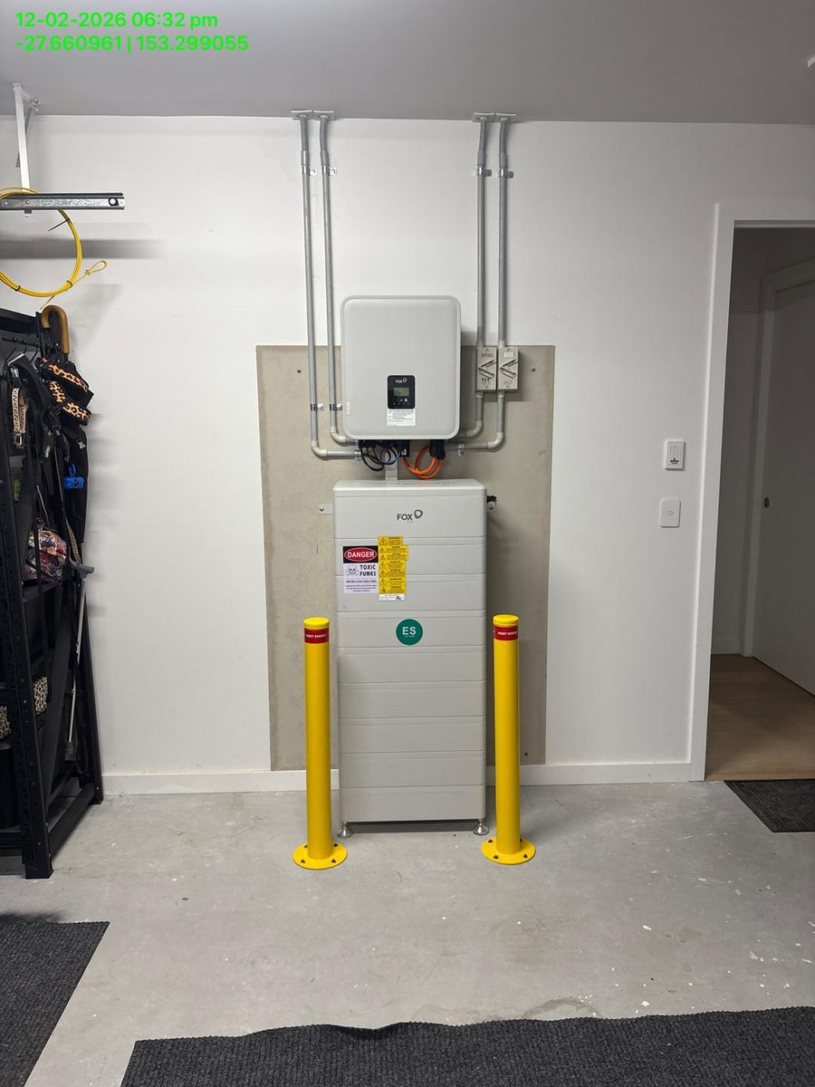 Fox ESS battery storage system installed in a residential garage