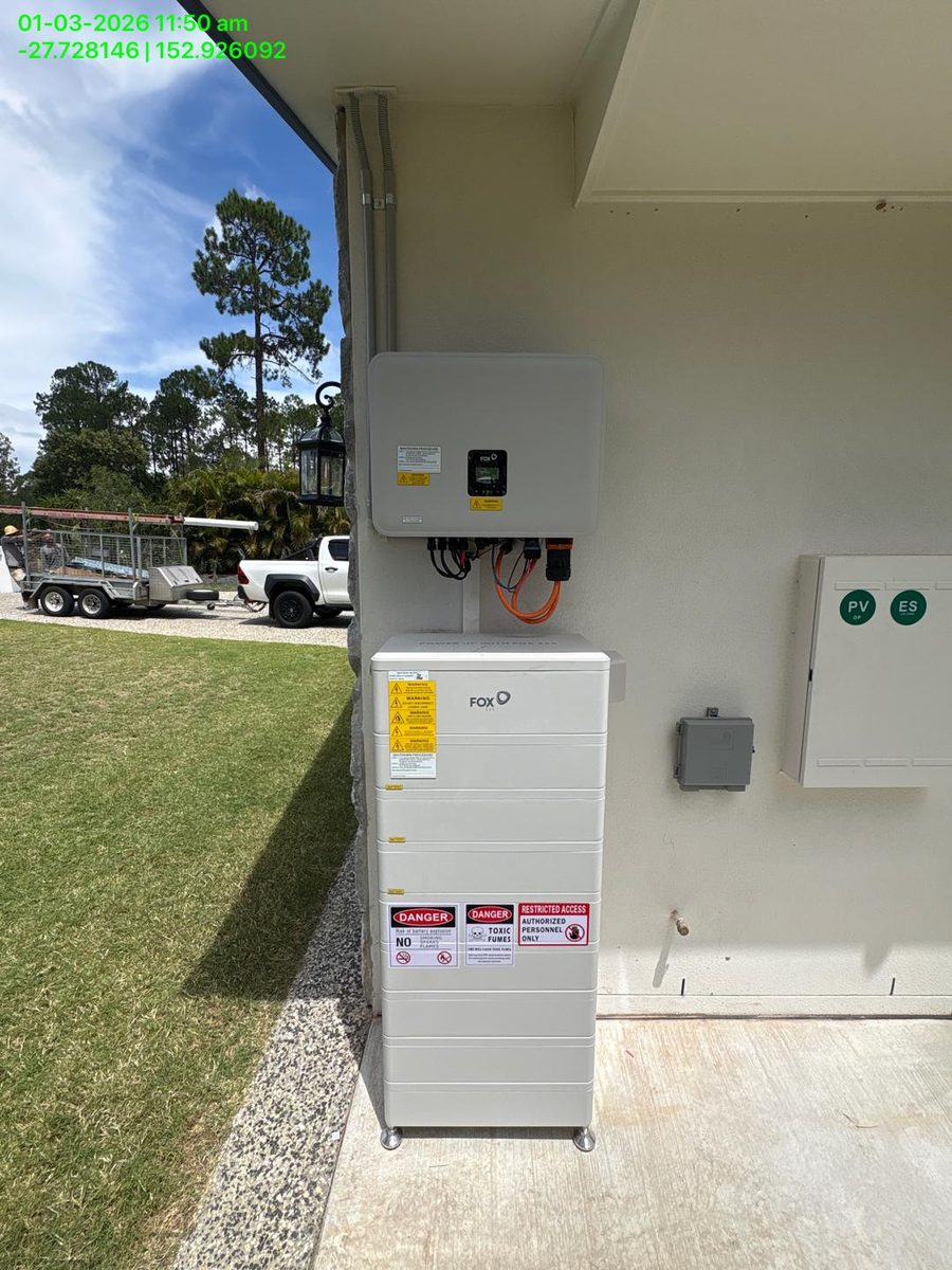 Fox ESS battery and inverter system at a rural residential property